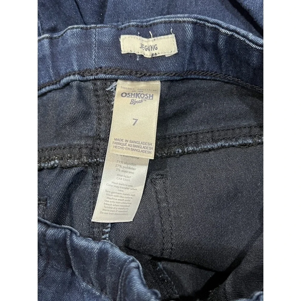 OshKosh Bgosh Girls Jeggings Size 7 Dark Wash‎ Denim Look Pull On Pants